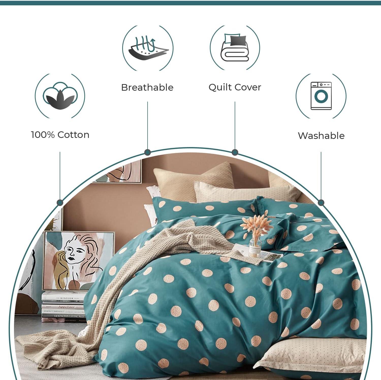 100% Cotton Hugo Reversible Printed Quilt Cover Set - Super King Size 3