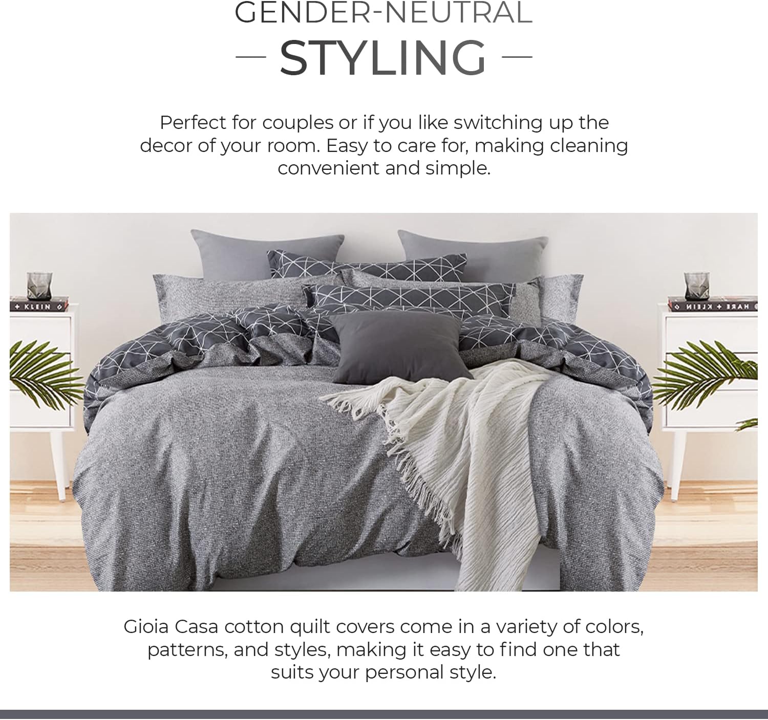 100% Cotton Manhattan Reversible Printed Quilt Cover Set - Super King Size 8