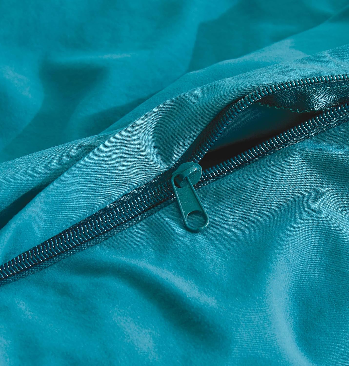 Vintage Washed Microfibre Quilt Cover Set (Teal, Super King) 3