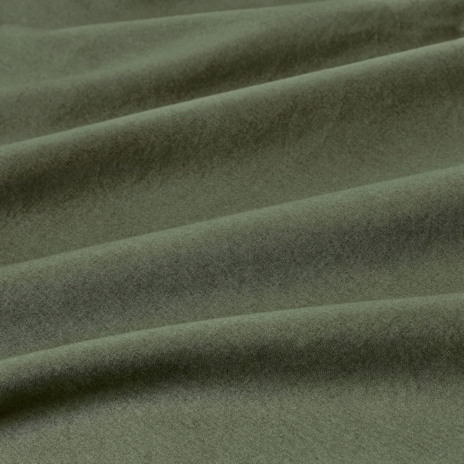 100% Cotton Vintage Washed Bed Quilt Cover Set - Khaki Green - Super King Size