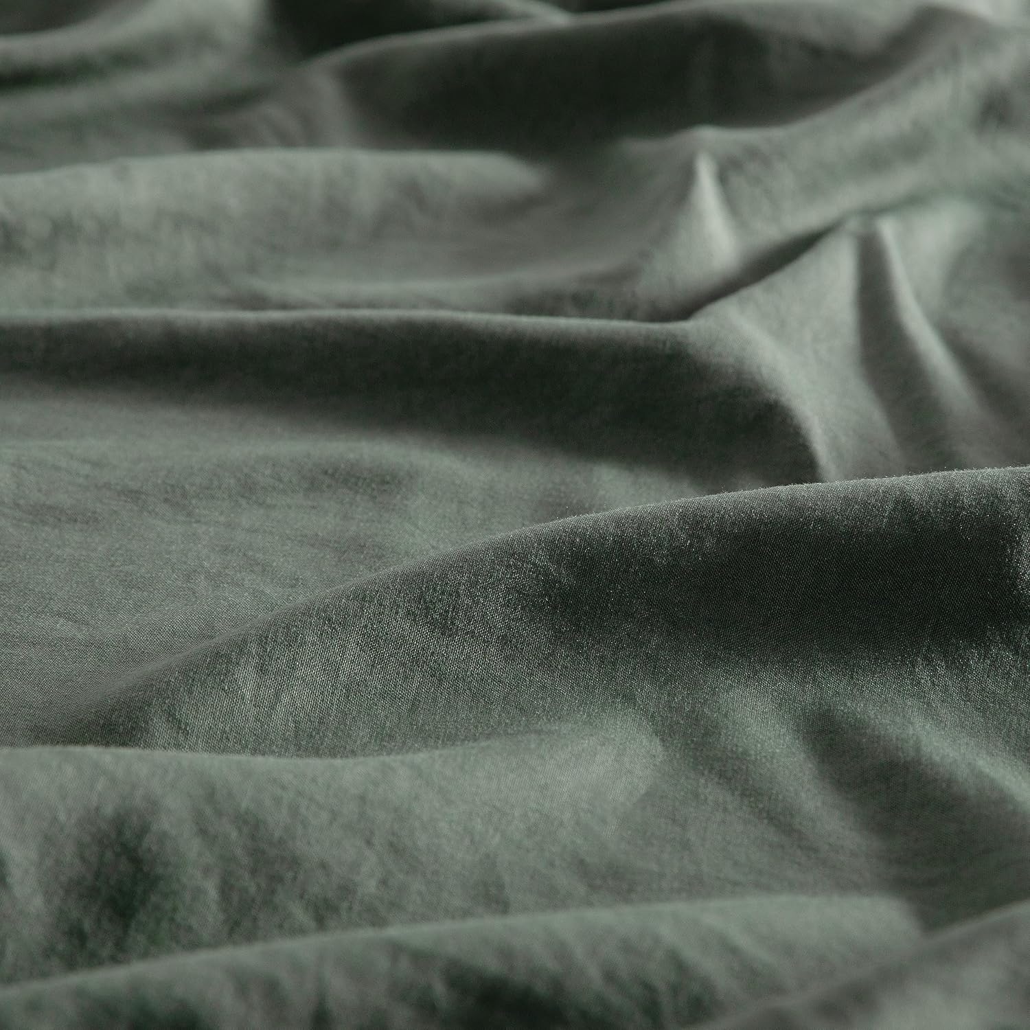 Vintage Washed Microfibre Sheet Set with 2 Pillowcases - Khaki Green - Super King 6