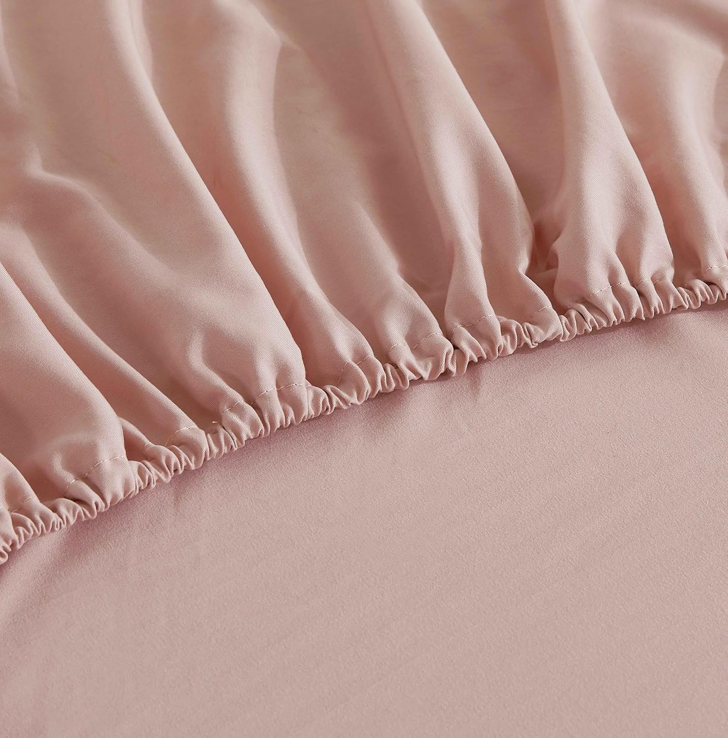 Vintage Washed Microfibre Sheet Set (Pink, Super King) 9