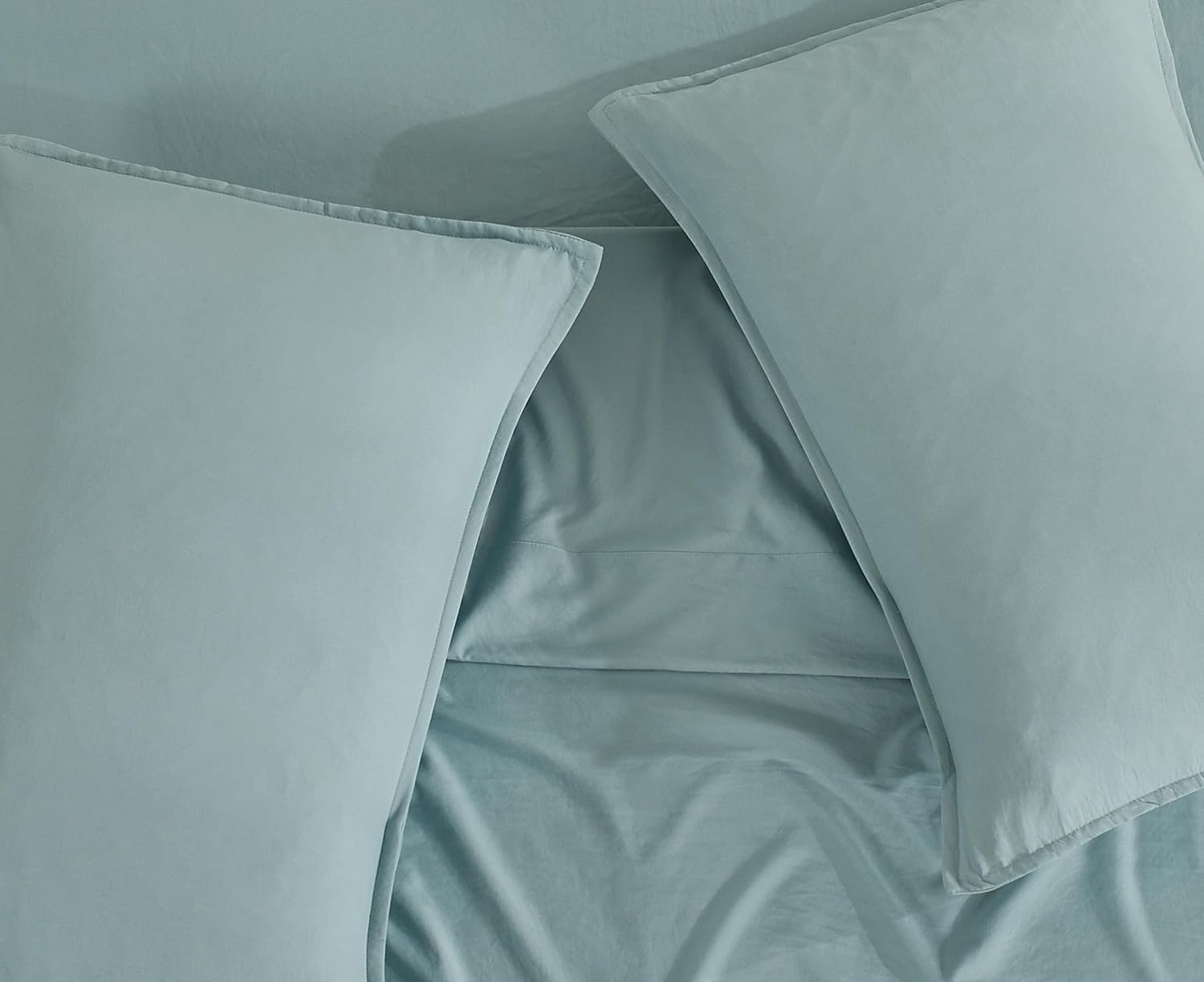 Vintage Washed Microfibre Sheet Set with 2 Pillowcases - Seafoam - Super King 4