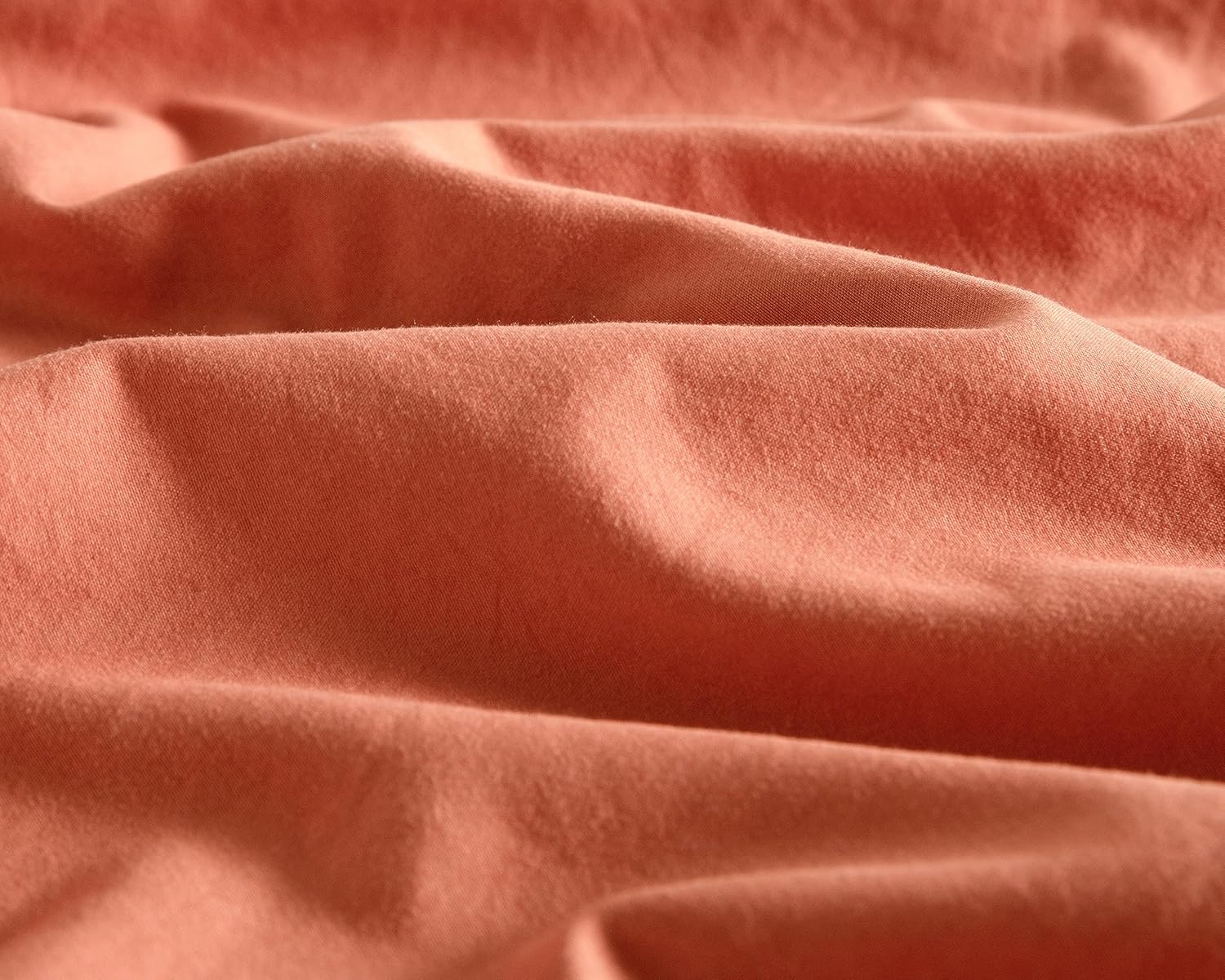 Vintage Washed Microfibre Sheet Set with 2 Pillowcases - Terracotta - Super King 8