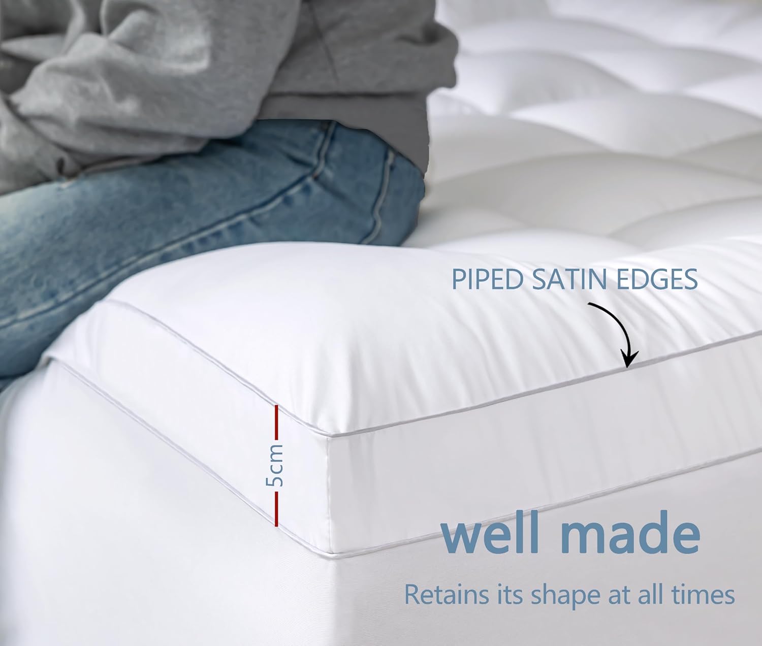Luxurious Extra Thick 1000GSM Mattress Topper-Super King size 4