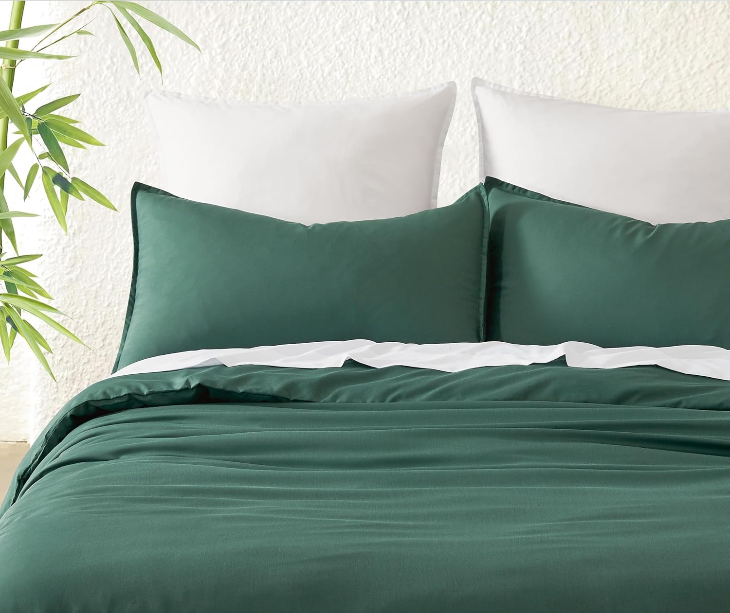 Bamboo Microfibre Standard Pillowcase x2 (one pair) - Green 3