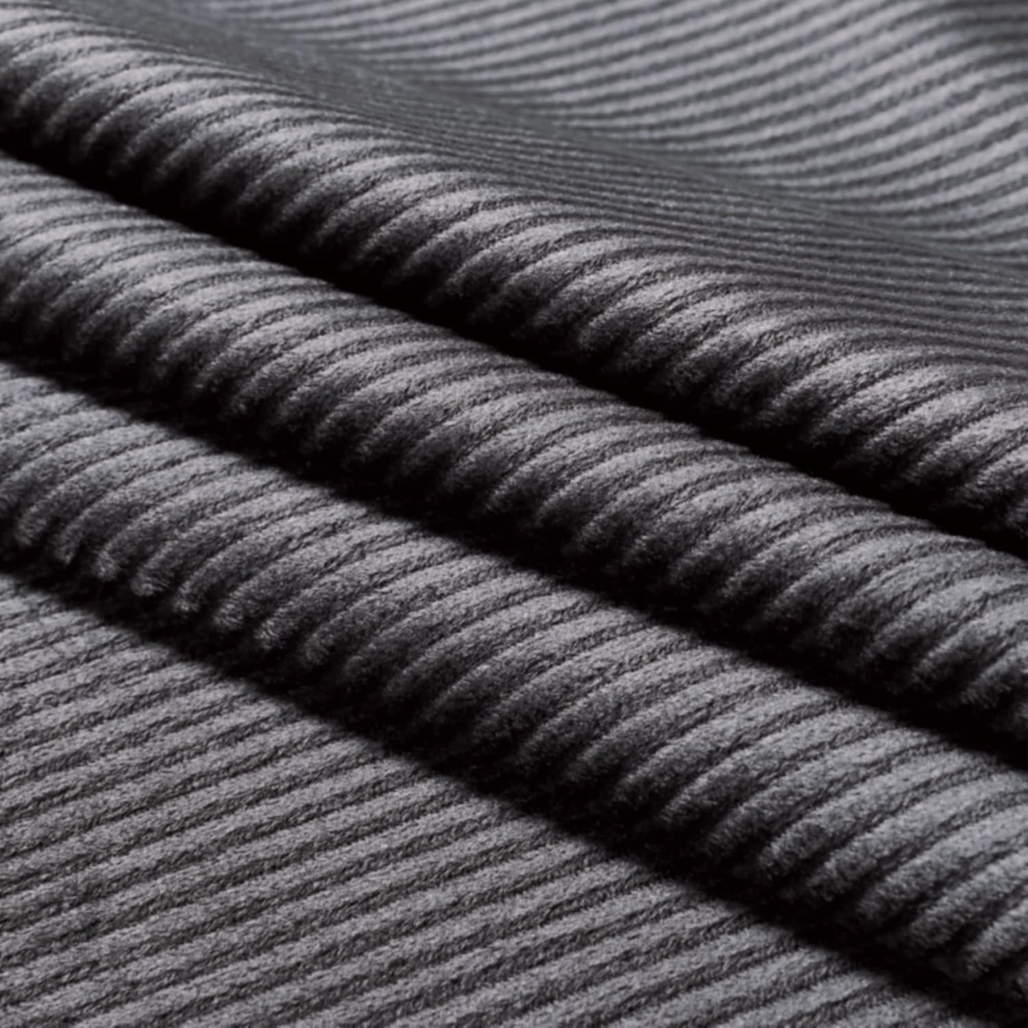 Set of 2 Super Soft Corduroy Velvet Standard Pillowcase - Charcoal 3