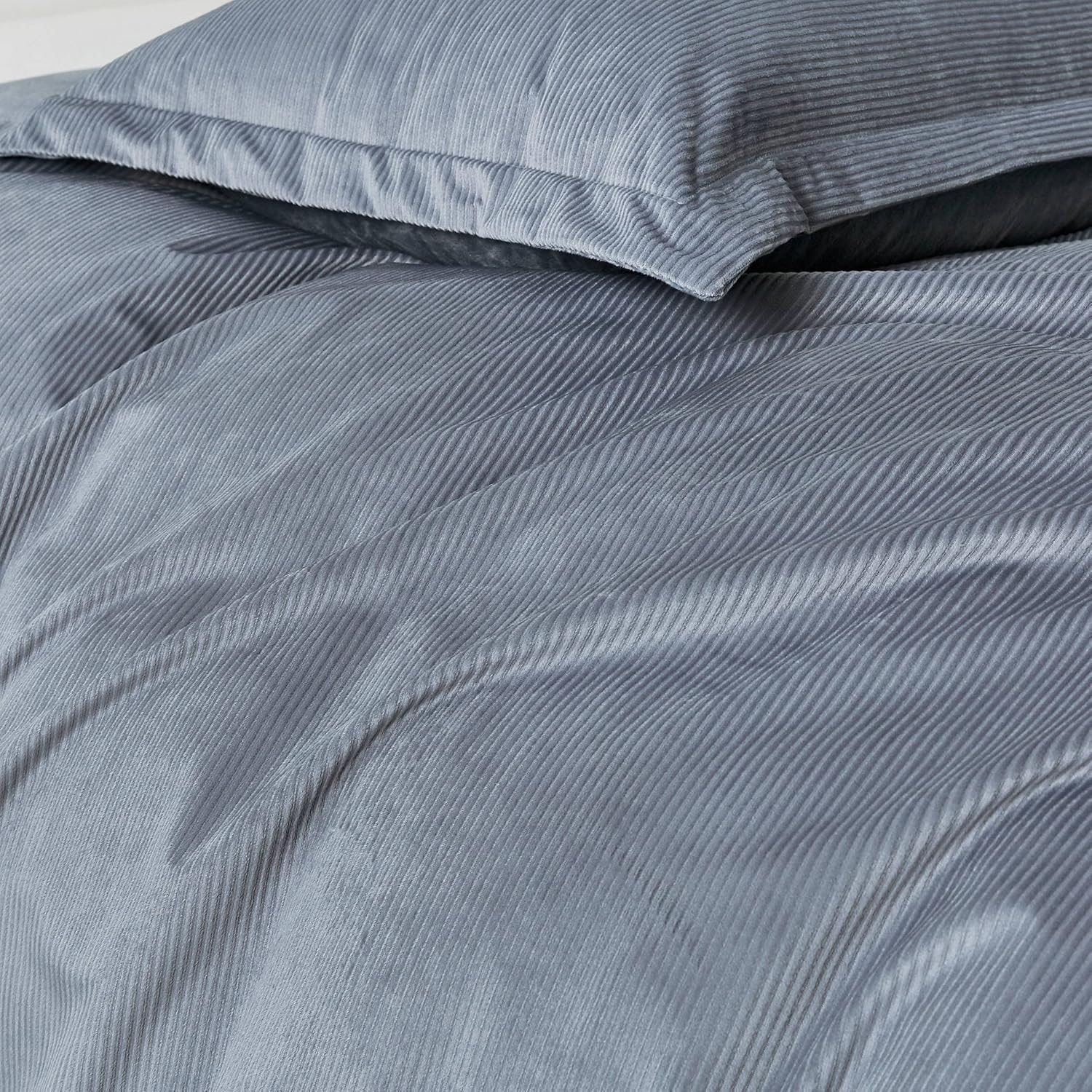 Set of 2 Super Soft Corduroy Velvet Standard Pillowcase - Steel 3