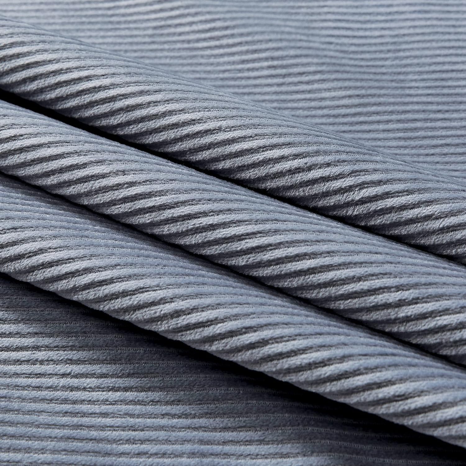Set of 2 Super Soft Corduroy Velvet Standard Pillowcase - Steel 4