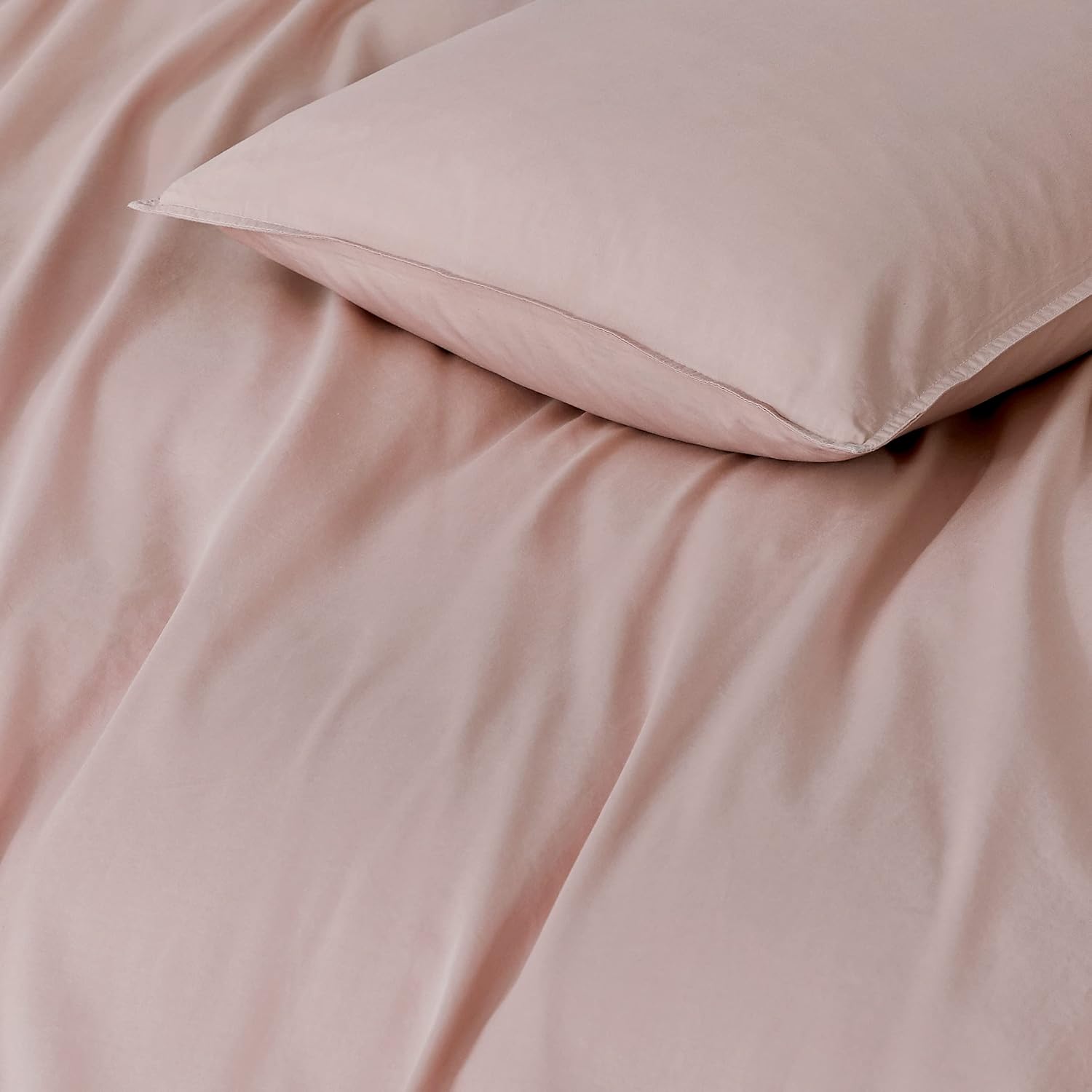 Vintage Washed 100% Cotton Standard Pillowcase - Luxurious Standard Pillow Cover - Pink - 2 Pcs 3