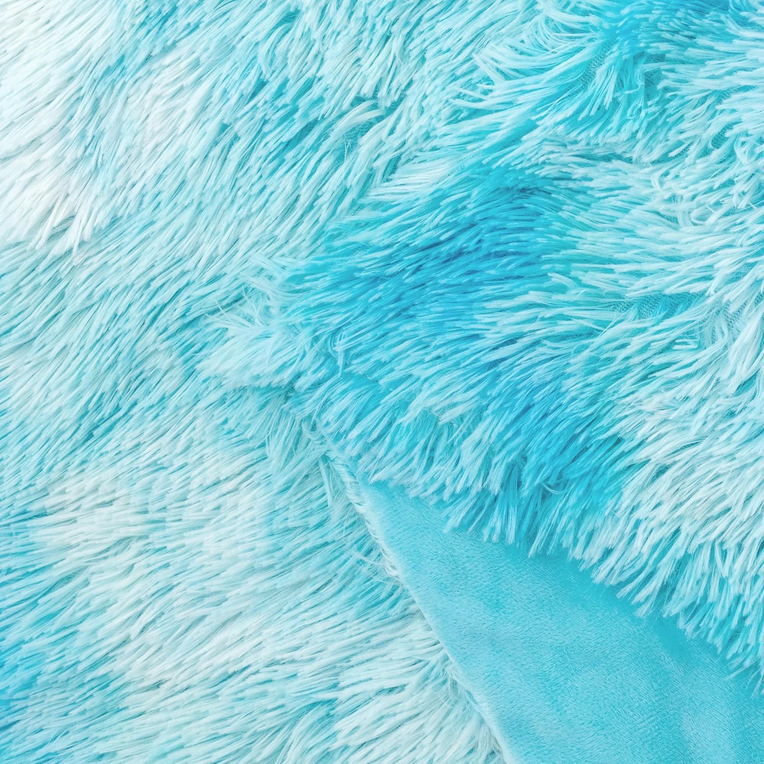Double Sided Fx Fur Shaggy Throw Blanket - Blue 4