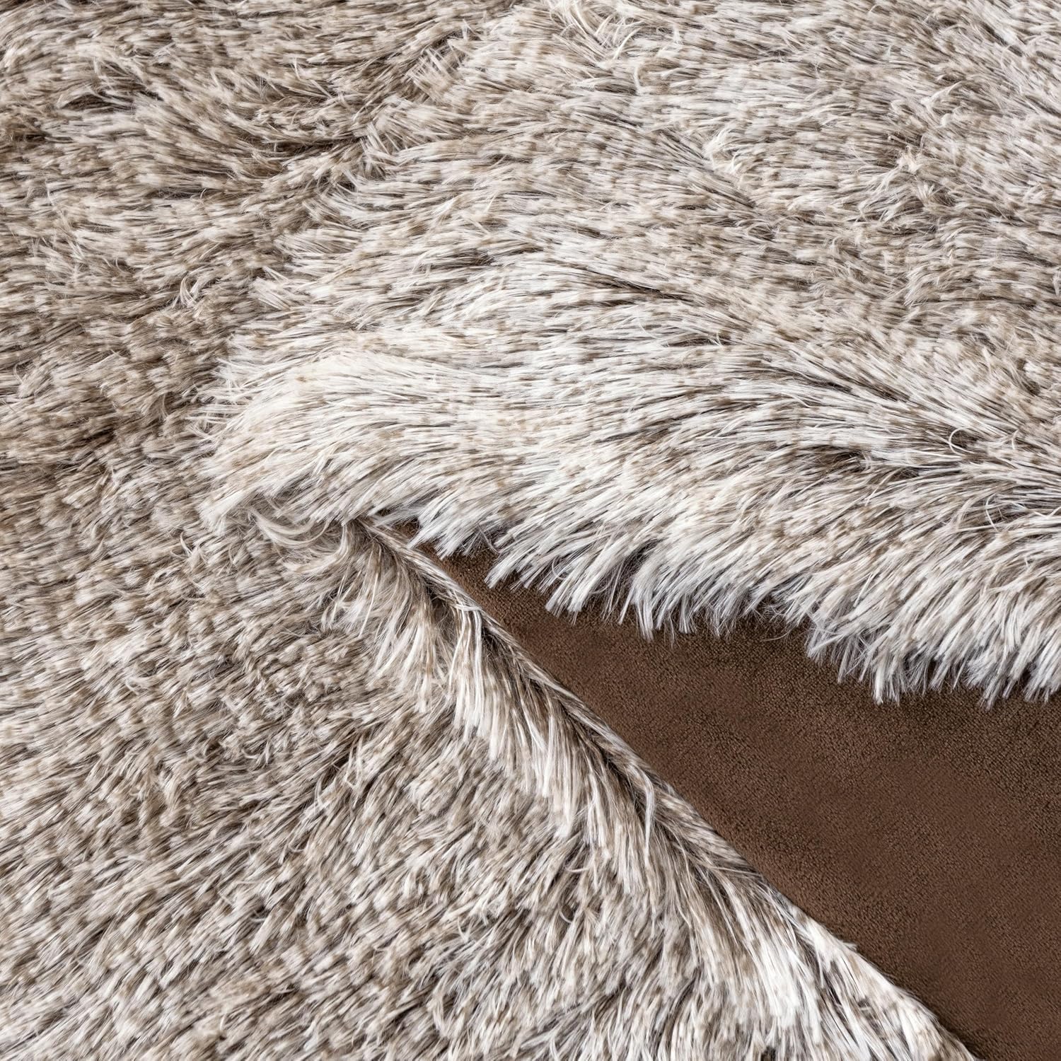 Double Sided Fx Fur Shaggy Throw Blanket - Chestnut 5