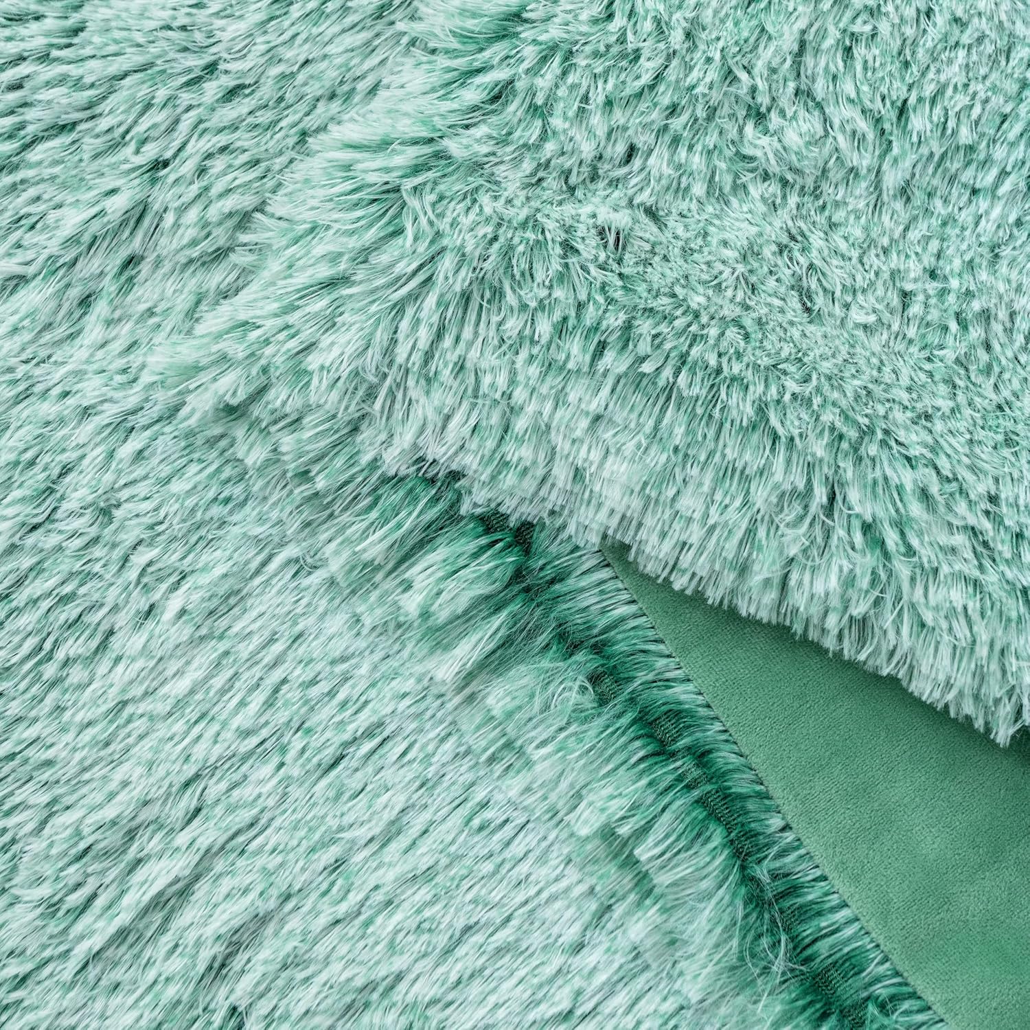 Double Sided Fx Fur Shaggy Throw Blanket - Emerald 5