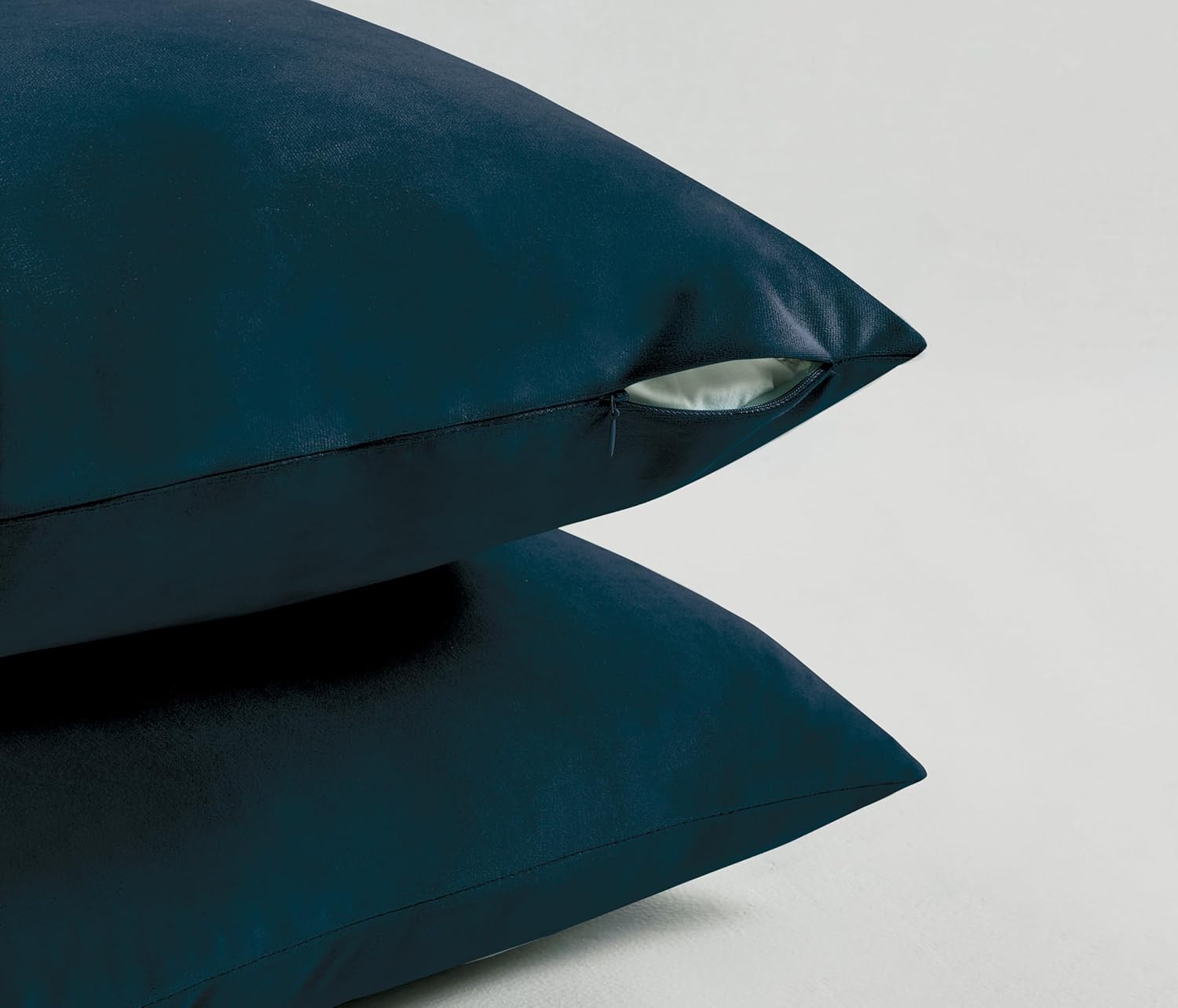 Twin-Pack Velvet Cushion Covers - Soft Microfibre Cushion Covers with Hidden Zipper (Dark Teal, 65cm*65cm) 3