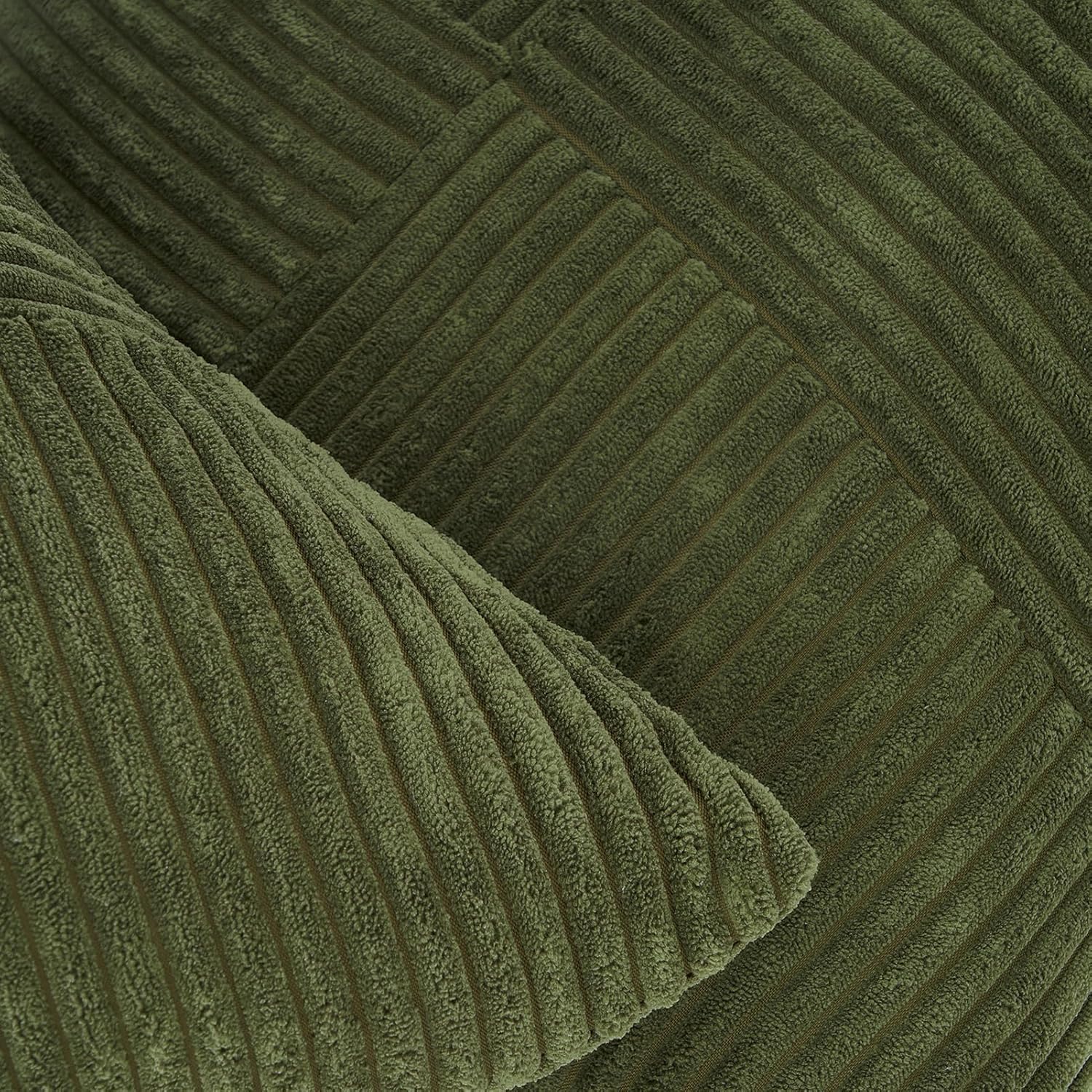 Corduroy Cushion Covers - Soft Velvet Fabric with Windmill-Inspired Pattern and Hidden Zipper Design - Olive Green, 45cm x 45cm (Twin Pack) 4