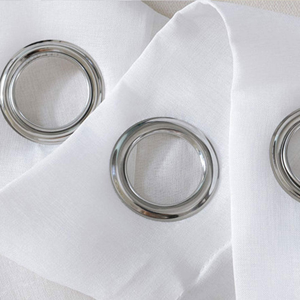 Pair of White Eyelet Sheer Curtains 140 x 225cm 3