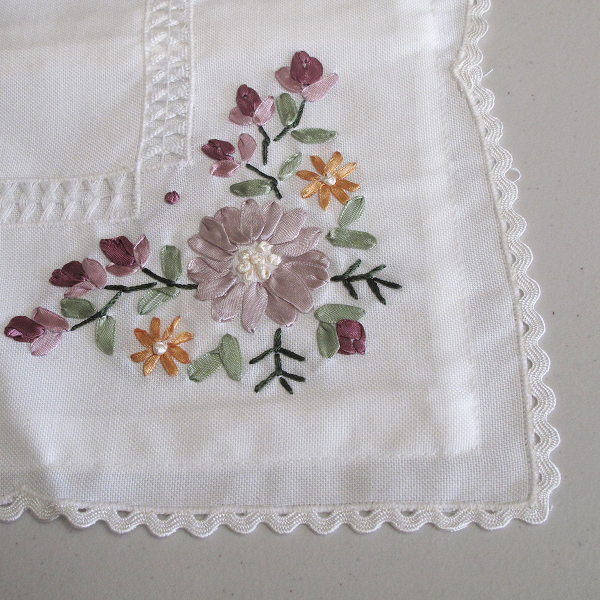 Victoriana White Applique Embroidered Cushion Cover 45 x 45 cm 3