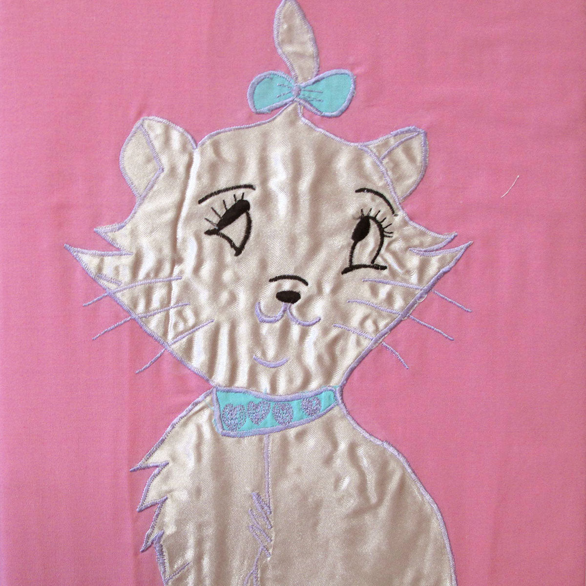 Kitty Cat Embroidered Quilt Cover Set Single 3
