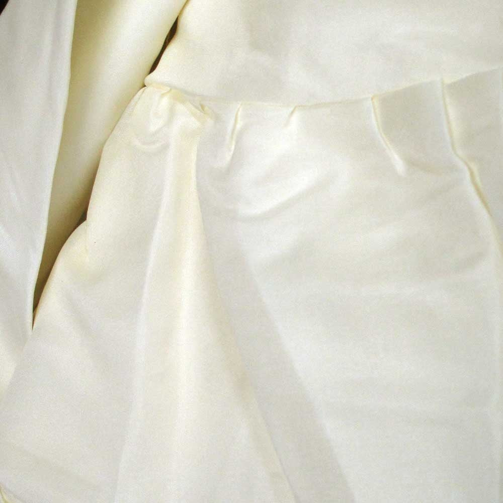 Set of 2 Round 180cm Ruffled Table Cloth Cream 3