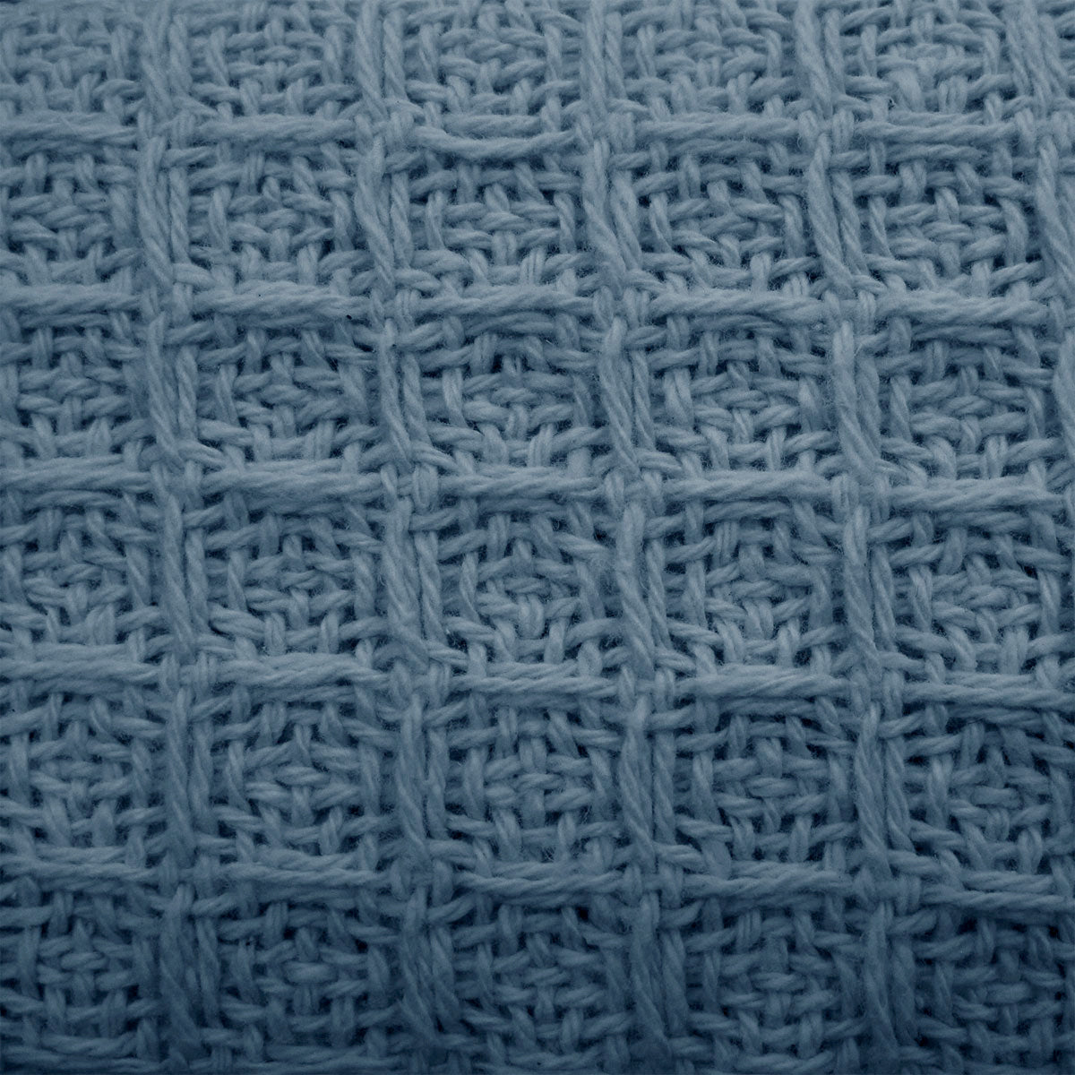 Cotton Waffle Blanket Dusk Blue Single 3