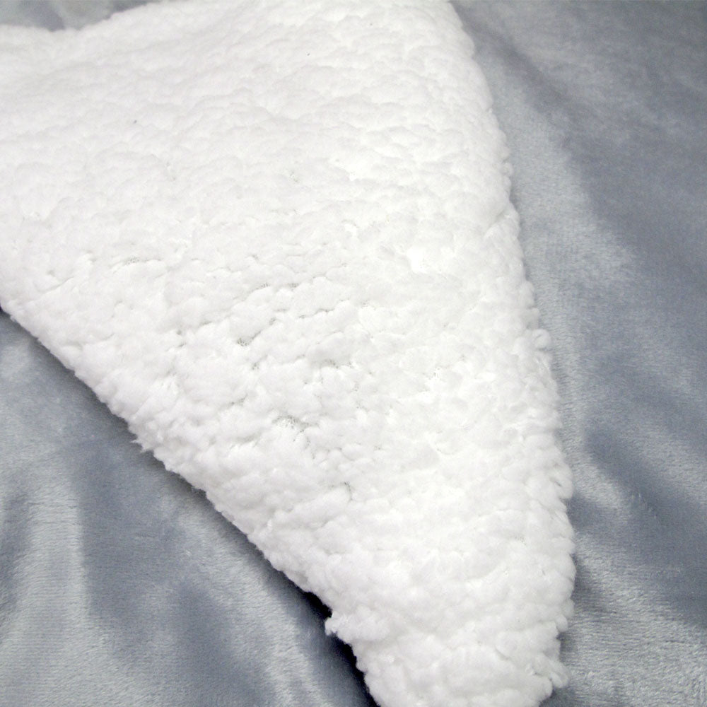 3 Piece Ultra-soft Micro Mink Comforter Set Queen with Sherpa Reverse Sky 3