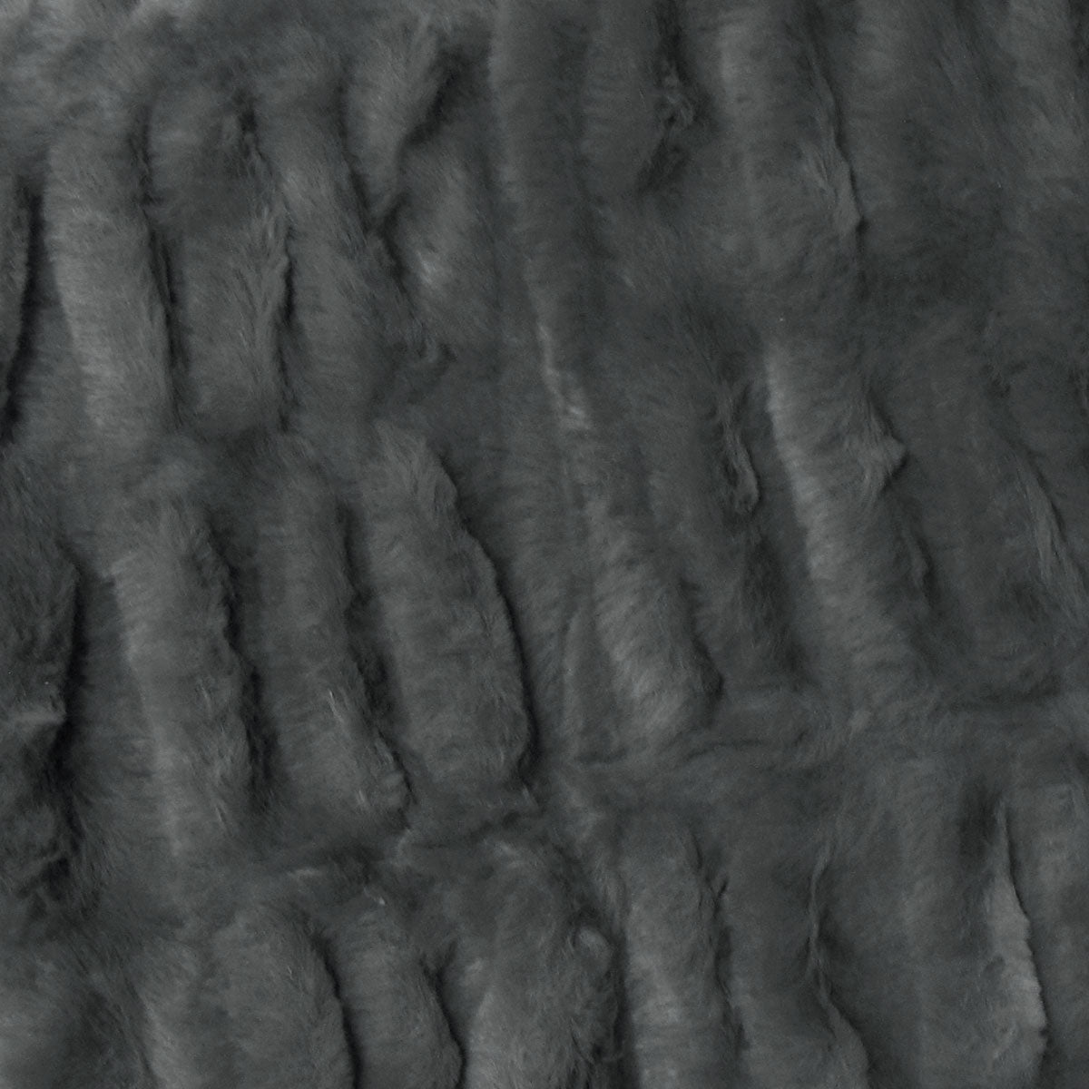 Harper Soft Ruched Pattern Faux Fur Throw Rug 127 x 152 cm Charcoal 3