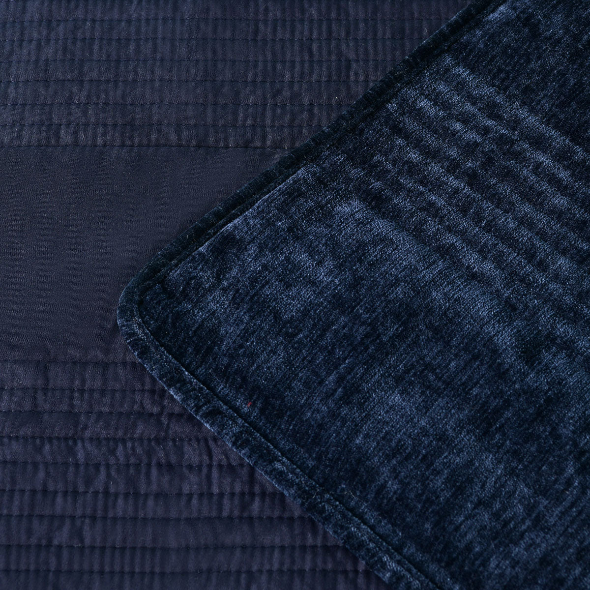 Bianca Cyrano Indigo Soft Velvet Polyester Quilted Coverlet Set Super King 5