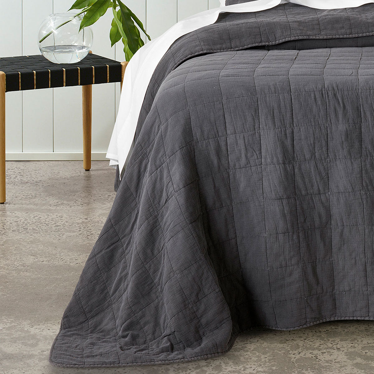 Bianca Geraldton Coal Coverlet Set Queen/King 3