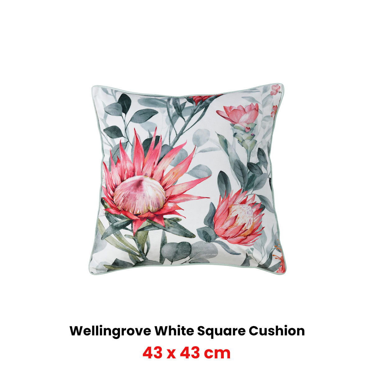 Bianca Wellingrove White Velvet Square Filled Cushion 43 x 43cm