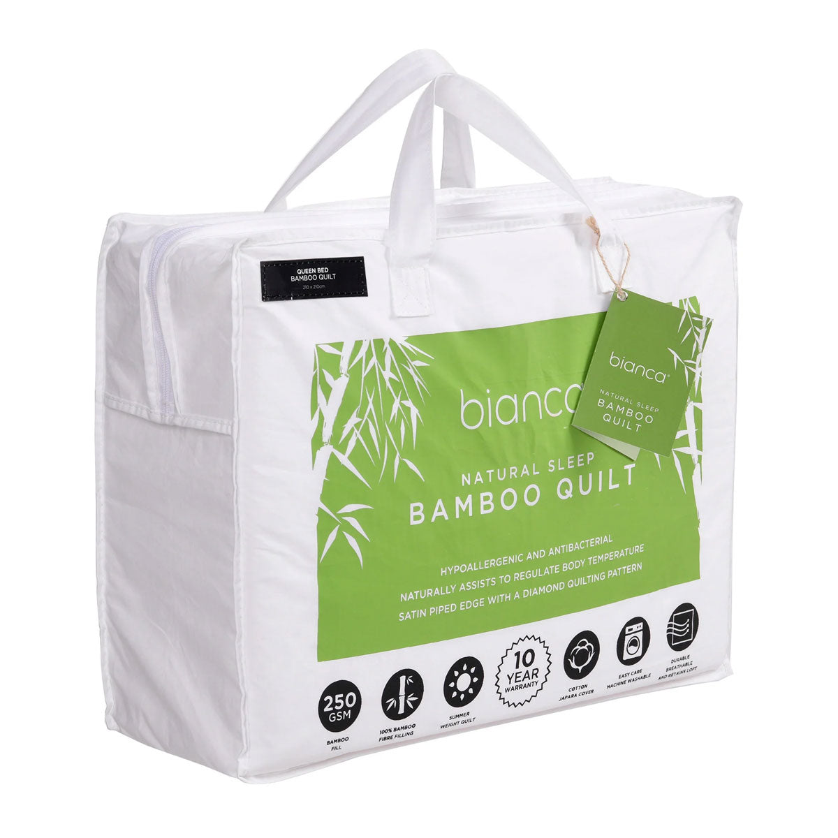 Bianca 250GSM Natural Sleep Bamboo Summer Quilt Queen 3