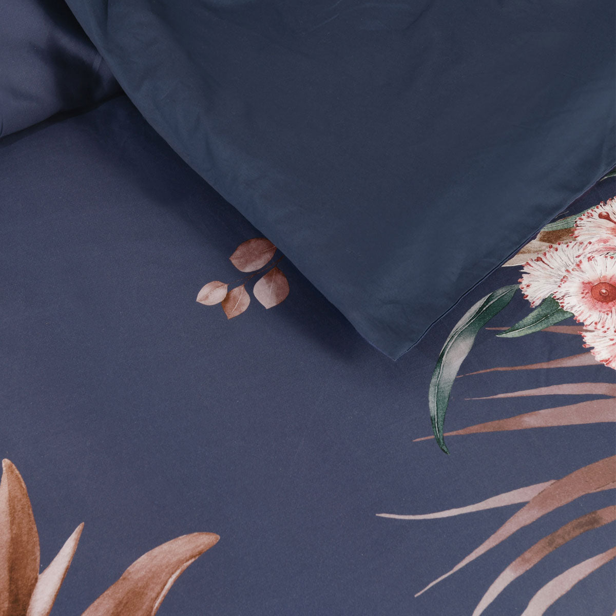 Bianca Balwyn Navy Cotton Sateen Botanical Quilt Cover Set King 5