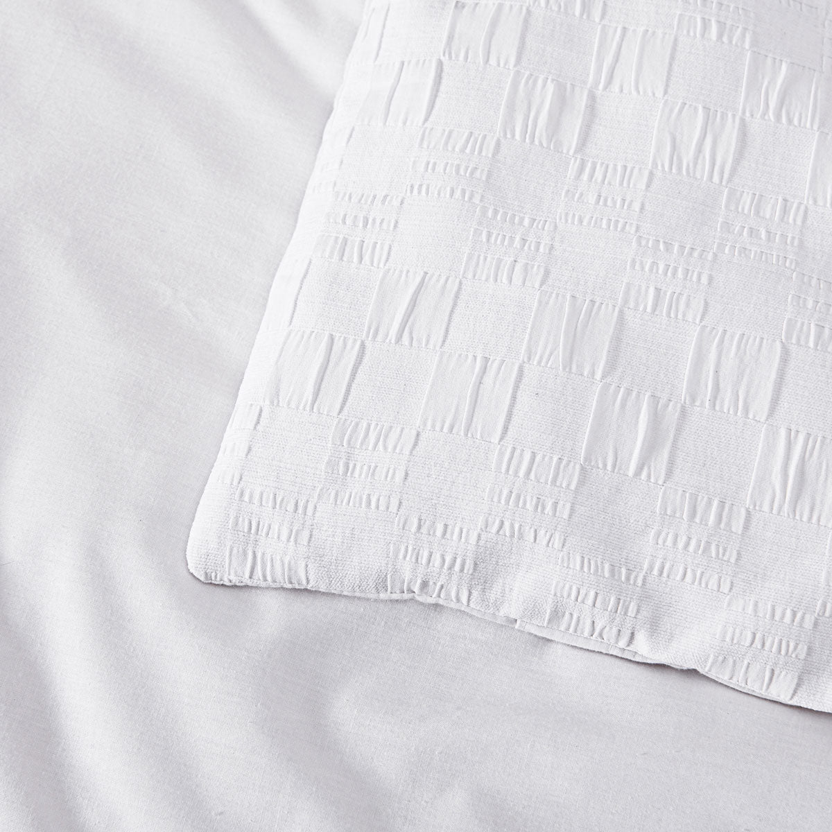 Bianca Cosmo White Soft Chenille Geometric Quilt Cover Set King 4