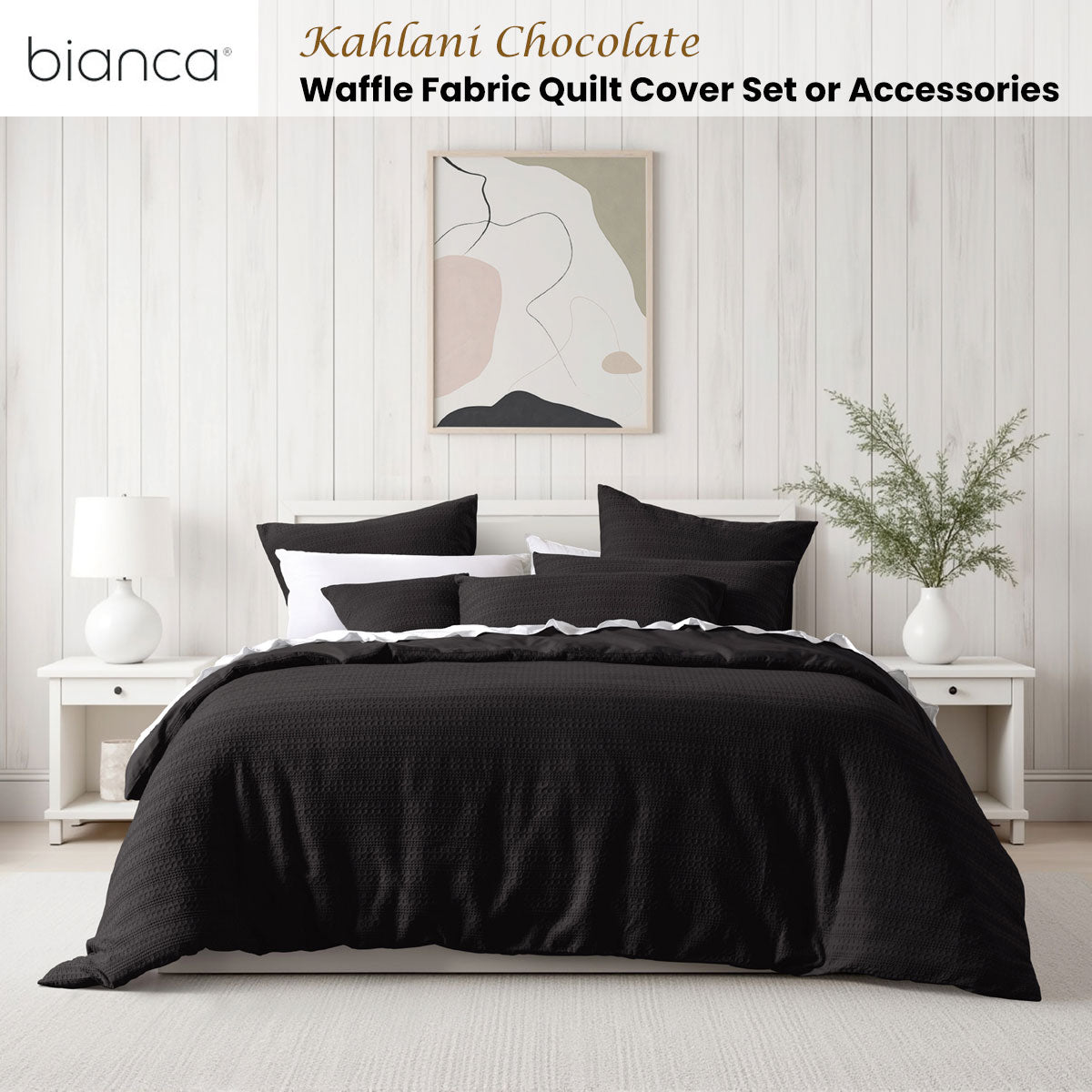 Bianca Kahlani Chocolate Waffle Quilt Cover Set Double