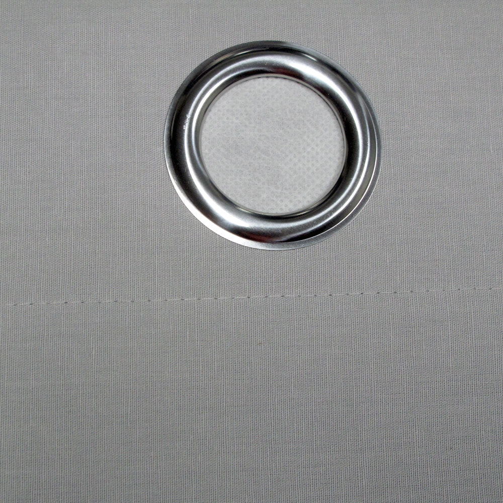 Designers Choice Pair of Linen Cotton Coated Eyelet Curtains Grey 140 x 213cm 3