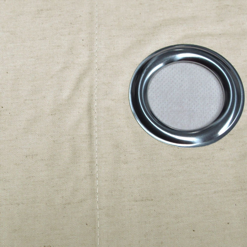 Designers Choice Pair of Linen Cotton Coated Eyelet Curtains Natural 140 x 213cm 3