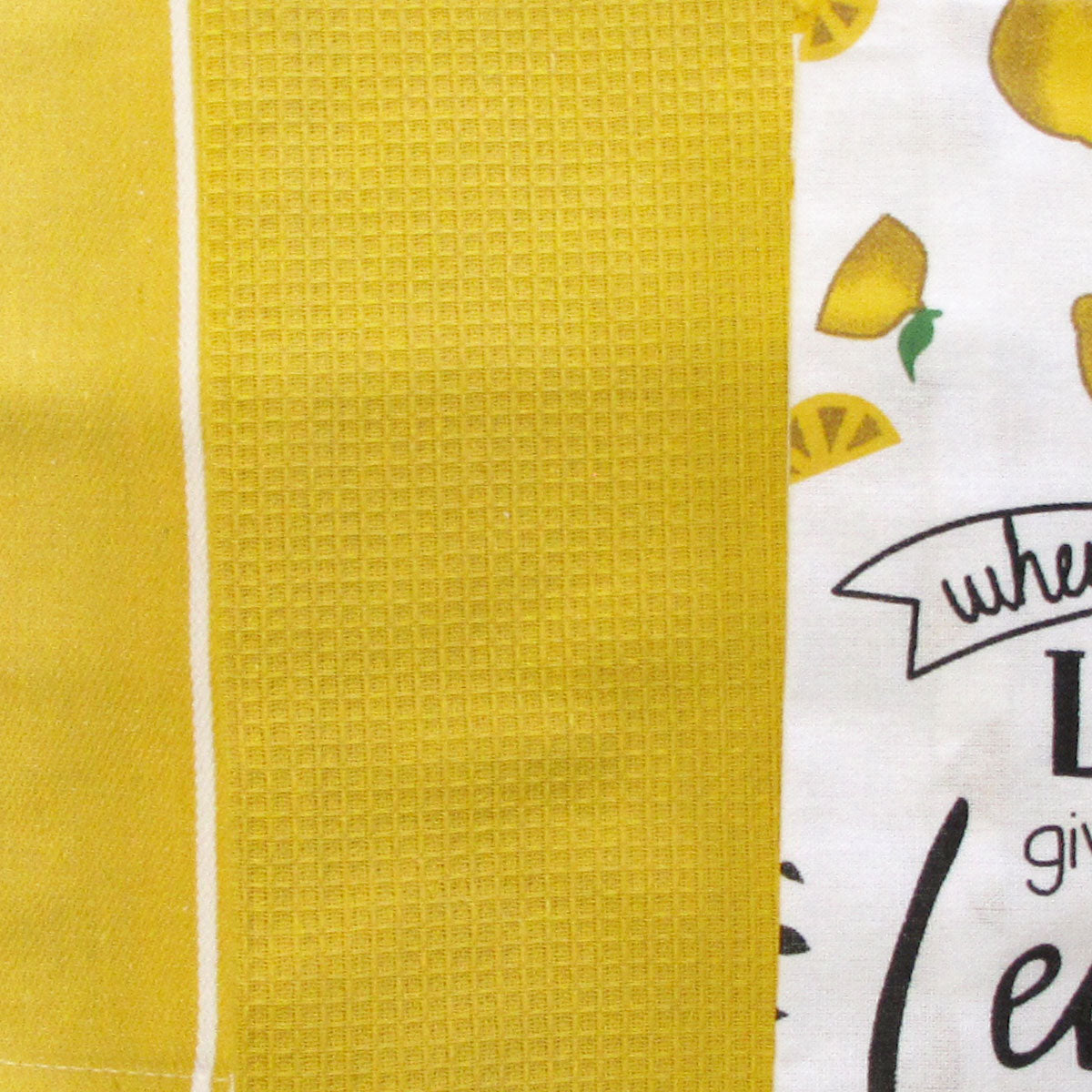 Home Oasis Set of 3 Printed Cotton Rich Tea Towels 50 x 70 cm Lemons Yellow 3