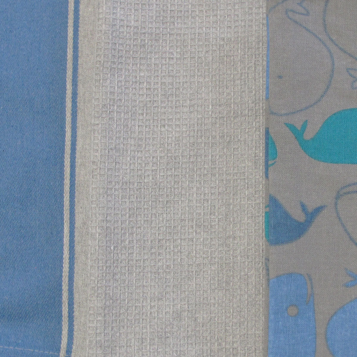 Home Oasis Set of 3 Printed Cotton Rich Tea Towels 50 x 70 cm Whale Grey 3