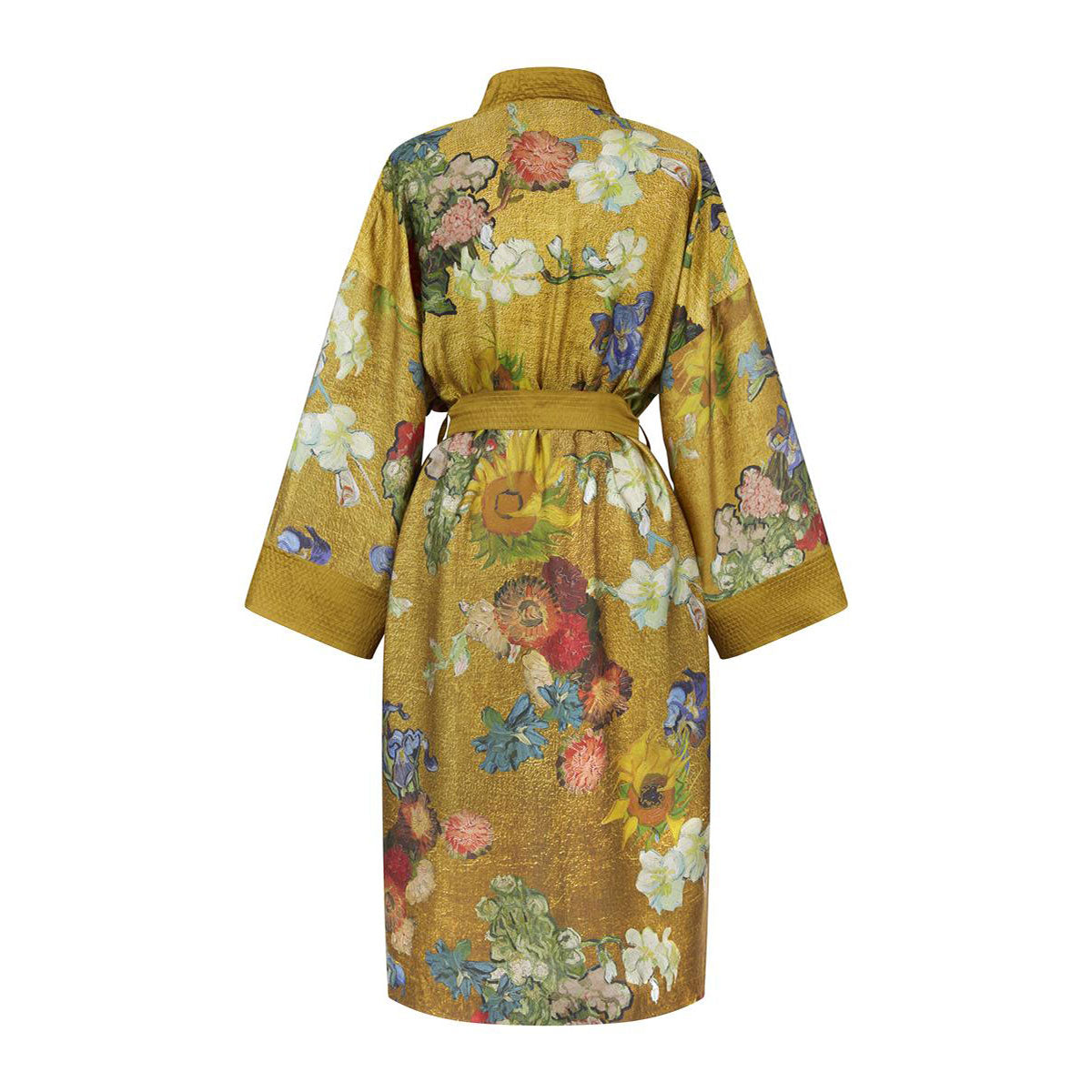 Bedding House Van Gogh Partout des Fleurs Gold Kimono Bath Robe Small/Medium 5