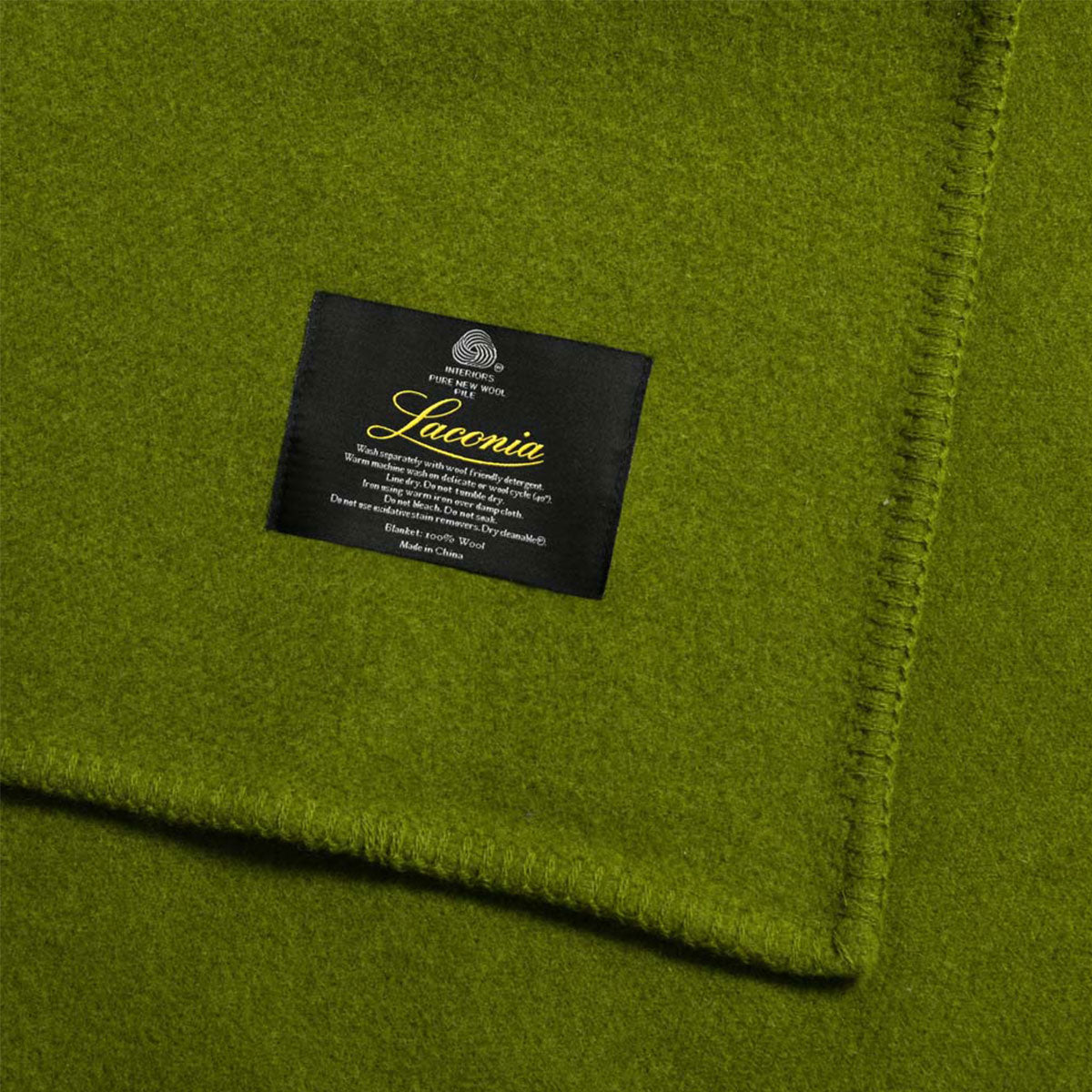 Laconia 400GSM Premium Australian Pure Wool Blanket Moss Green Double 4