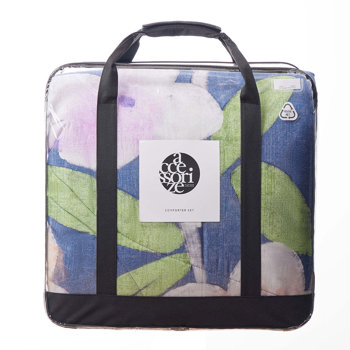 Accessorize Bella Blue Floral 3 Piece Comforter Set King 4