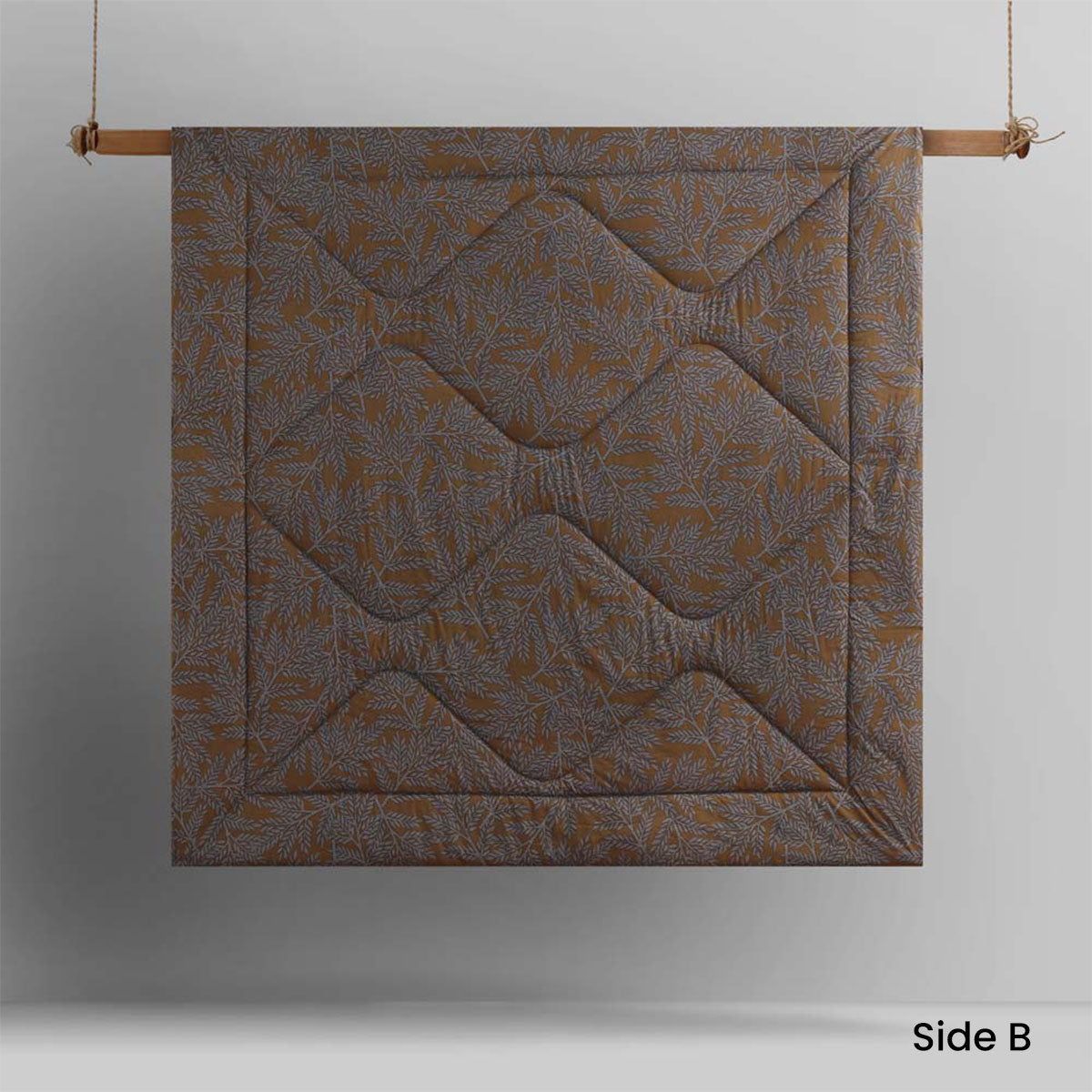 Accessorize Clove Washed Cotton Printed Reversible Comforter Set Queen 4