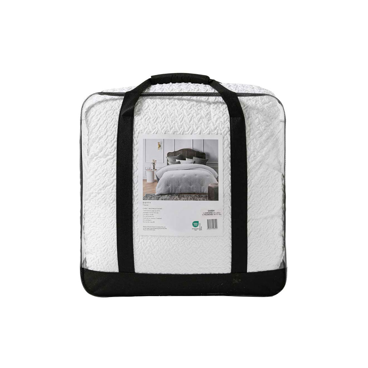 Accessorize Dotty Clip White 3 Piece Jacquard Comforter Set Queen 4