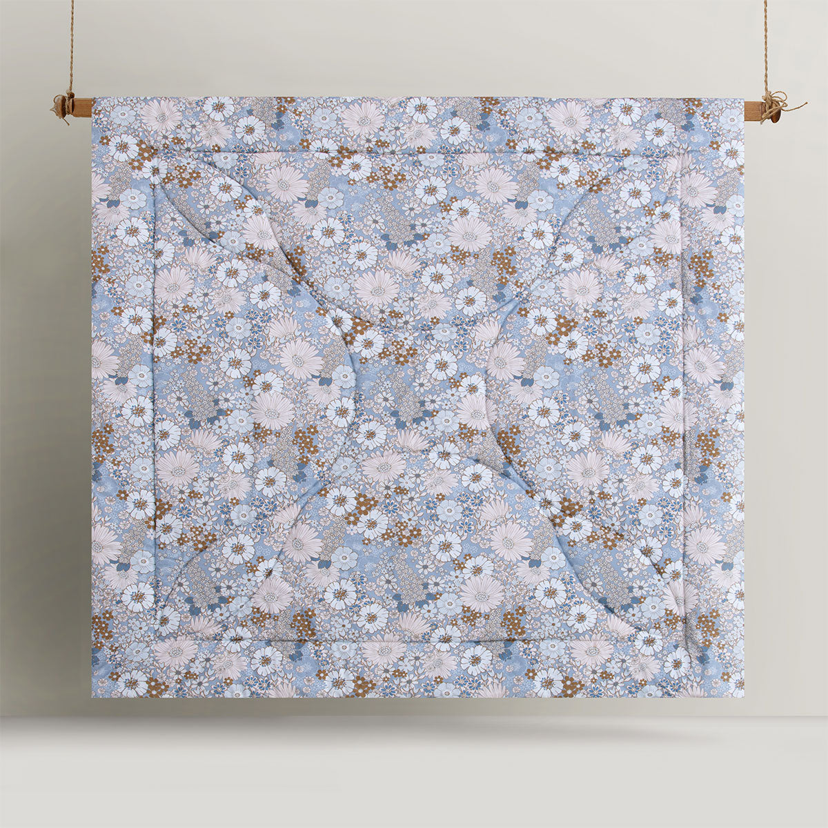 Accessorize 3 Pcs Rainbow Garden Blue Washed Cotton Comforter Set King 3