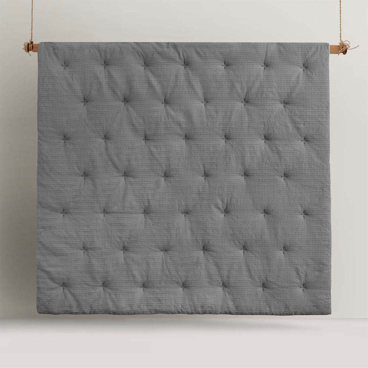 Accessorize Soho Waffle Dark Grey 3 Piece Comforter Set King 4