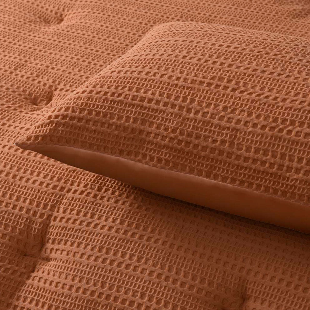 Accessorize Soho Waffle Tobacco 3 Piece Comforter Set King 3