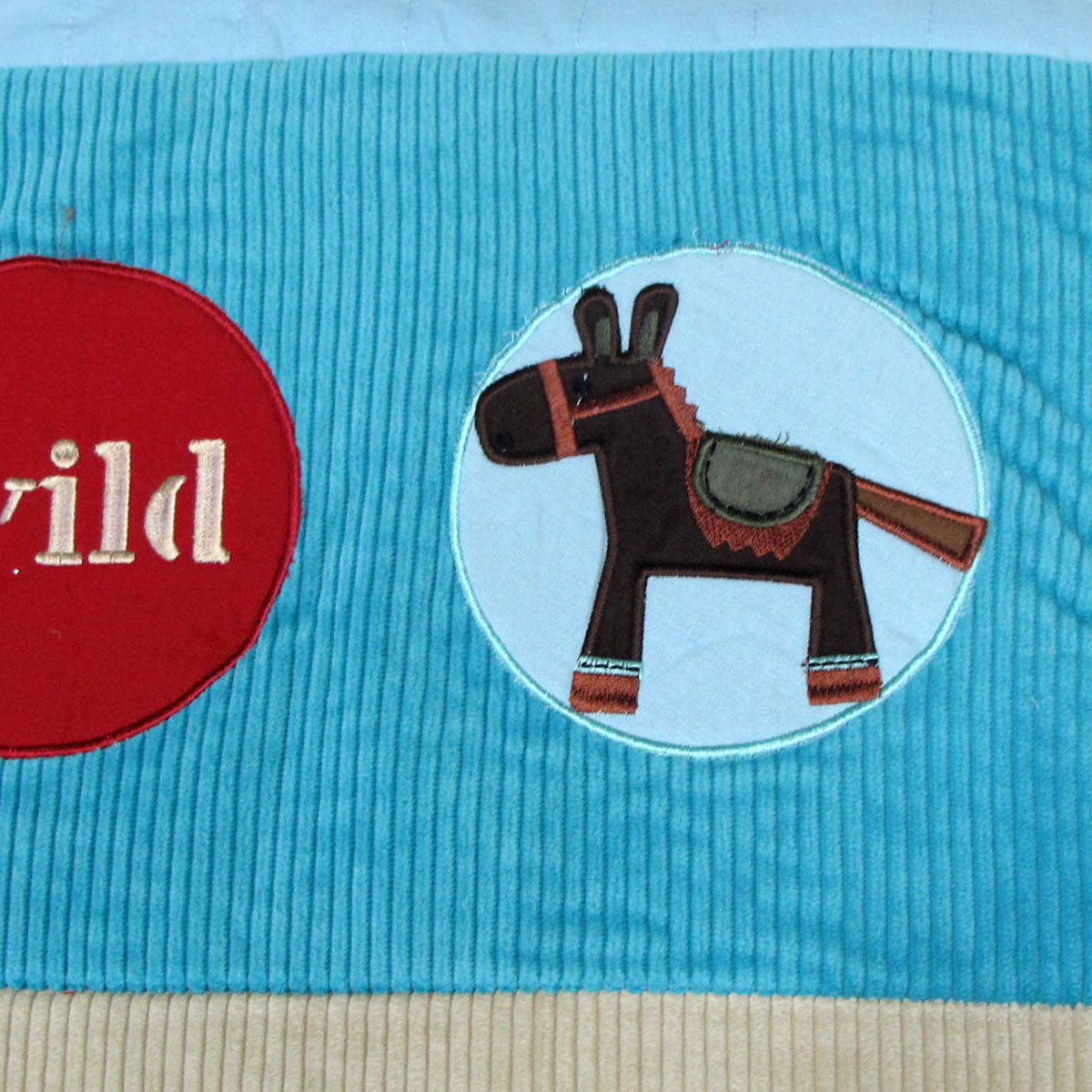 Happy Kids Wild Wild West Blue Embroidered Comforter with Bonus Cushion 3