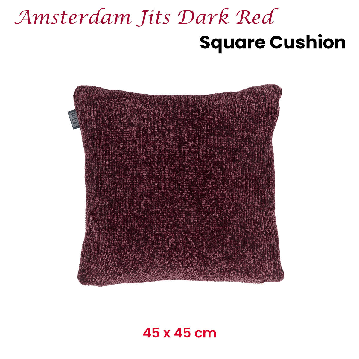 KAAT Amsterdam Jits Dark Red Square Filled Cushion 45cm x 45cm