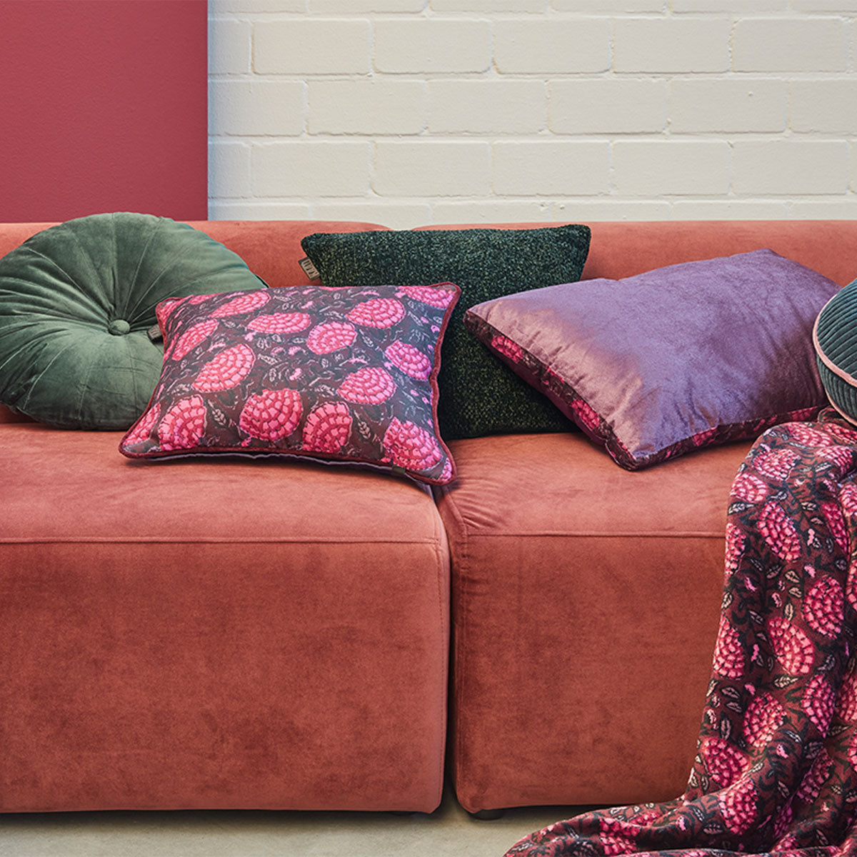 KAAT Amsterdam Jits Green Square Filled Cushion 45cm x 45cm 5