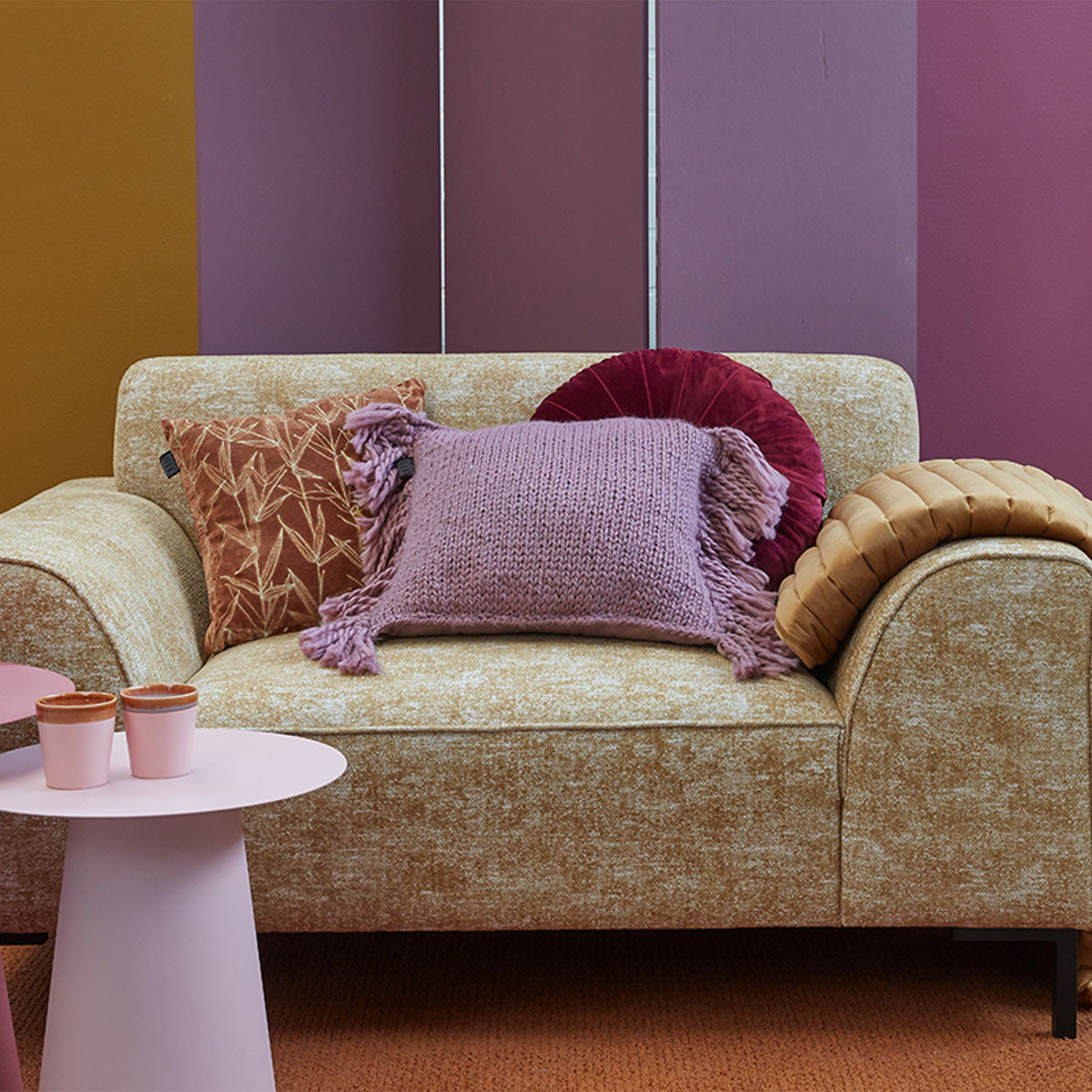 KAAT Amsterdam Jonine Lilac Square Filled Cushion 45cm x 45cm 5