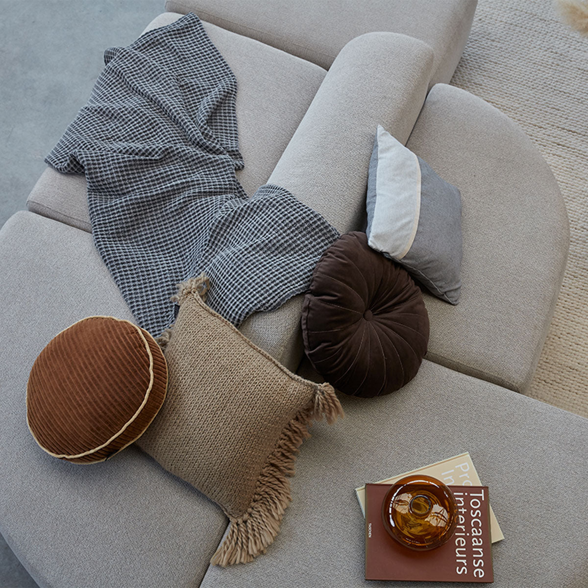 KAAT Amsterdam Jonine Sand Square Filled Cushion 45cm x 45cm 5